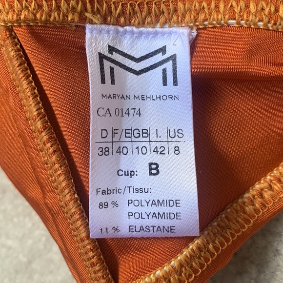 NWT Maryan Mehlhorn Orange/Rust Bikini Top - Picture 3 of 4